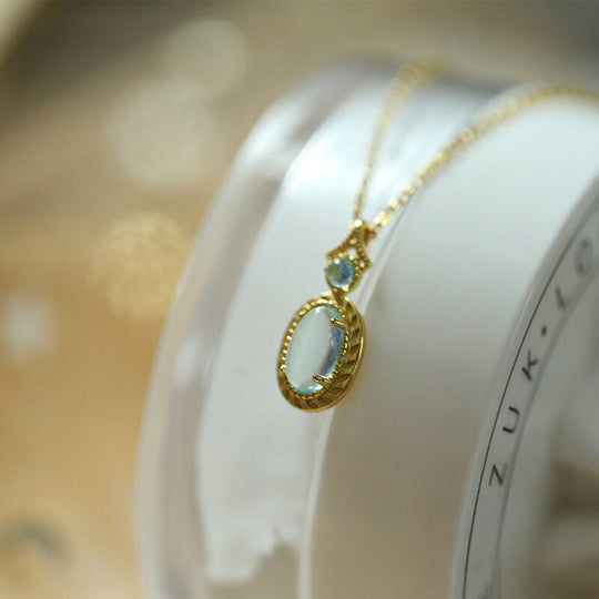 Gold Plated Necklace with Topaz Gemstones