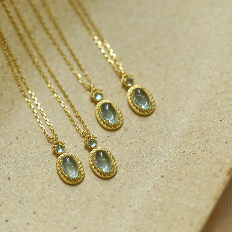 Gold Plated Necklace with Topaz Gemstones