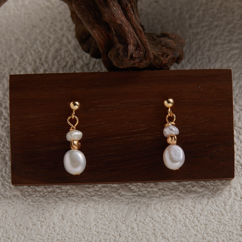 Vintage Silver Earrings with Pearls