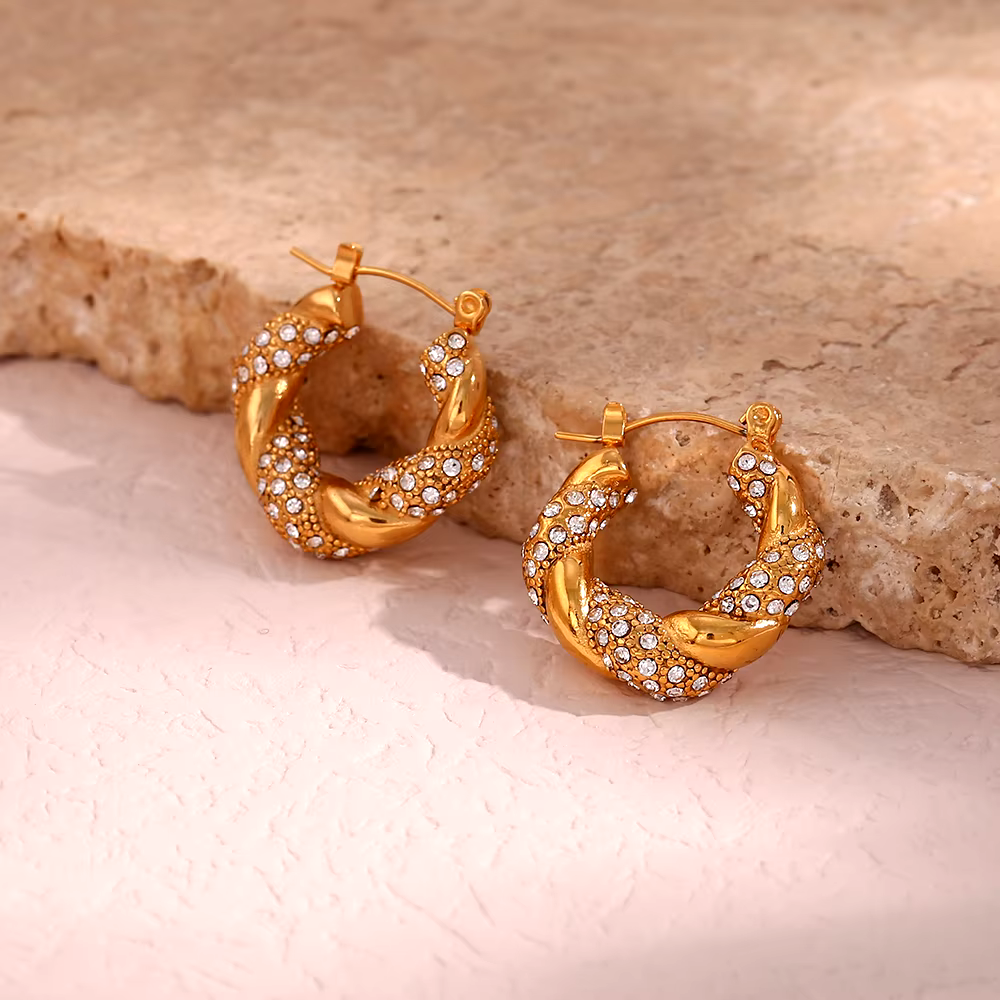 Spiral Gold Plated Vintage Earrings