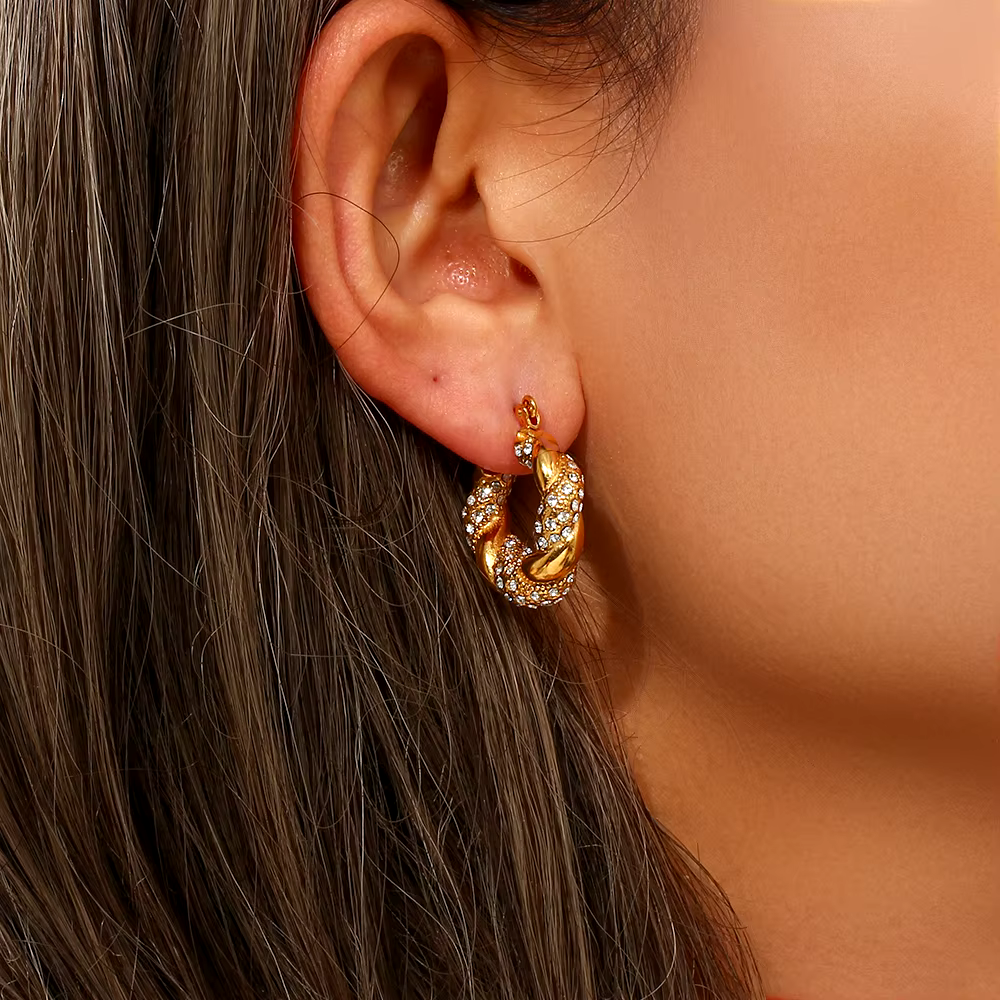 Spiral Gold Plated Vintage Earrings