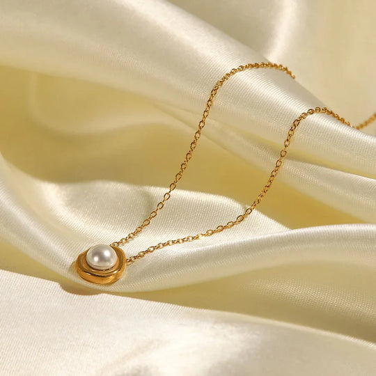 Gold Plated Saltwater Pearl Necklace